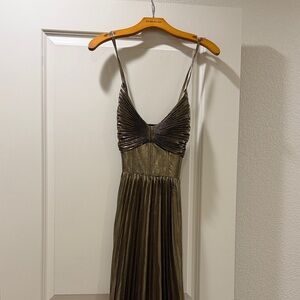 Banana Republic Metallic Gold Backless Dress